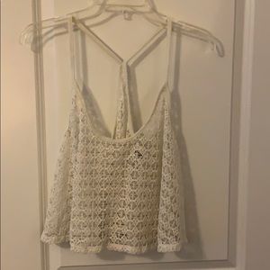 Victoria’s Secret Pink Cream Crochet Crop Top